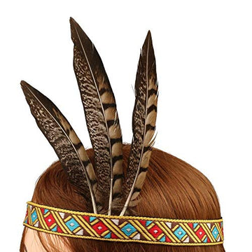 Blue Garlic Feather Headdress | Native American Indian Inspired Costume Boys Girls