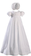 Little Things Mean A Lot Helena Cotton Christening Gown Size - 6 Months White