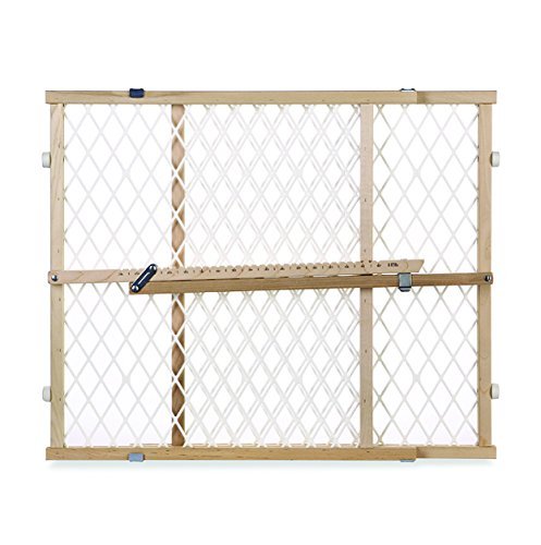 Toddleroo by North States - Diamond Mesh Wooden Baby Gate: Pressure Mounted Baby Gate for Doorways - Adjustable 26.5 to 42 Inche