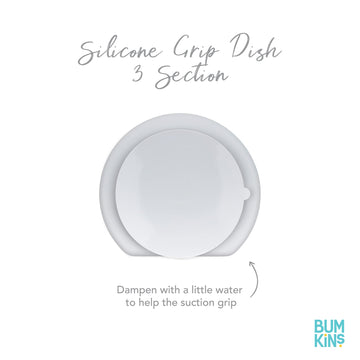 Bumkins Toddler and Baby Suction Plate, Silicone Divided Grip Dish, Babies and Kids, Baby Led Weaning, Children Feeding Supplies