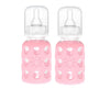 Lifefactory Glass Baby Bottle With Silicone Sleeve 4 Ounce - 2 Pack - Pink