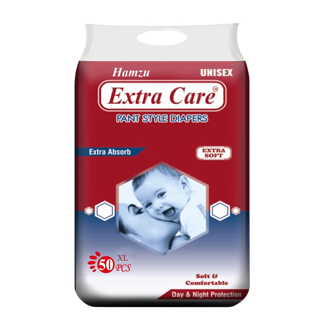 Hamzu Extra Care Baby Pant Diaper Xl Size 50 Piece (1216 Kg) Pack Of 1