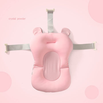 Baby Bath Cushion Pad Newborn Bathtub Mat Infant Bath Supporter Net Baby Bathtub Pillow Non-Slip Floating Bathing Tub Seat (Pink