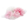 My Lello Baby Headband Shabby Fabric Flower Cluster Stretchy Elastic Light Pink/White