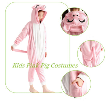 Joyxiam Kids Animal Pig Onesie One Piece Pajamas Halloween Christmas Cosplay Costume Cartoon Pjs (5T
