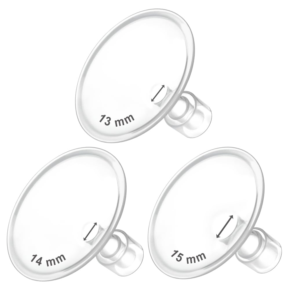 Maymom MyFit Flanges Crater Goldie Pack 13 14 15 mm Compatible with Medela Breast Pumps and Maymom Wide Base and Narrow Base Con
