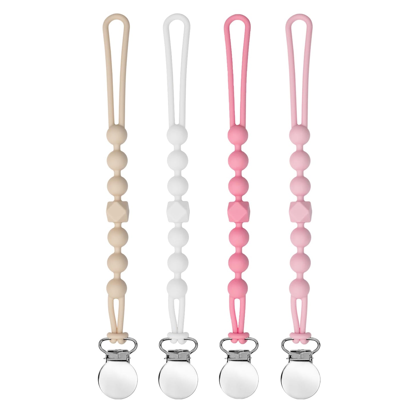 Pacifier Clips for Boys - MORIBOX Silicone Paci Clip Teething Relief with One Piece Baby Binky Holder for Shower Birthday Gift 4