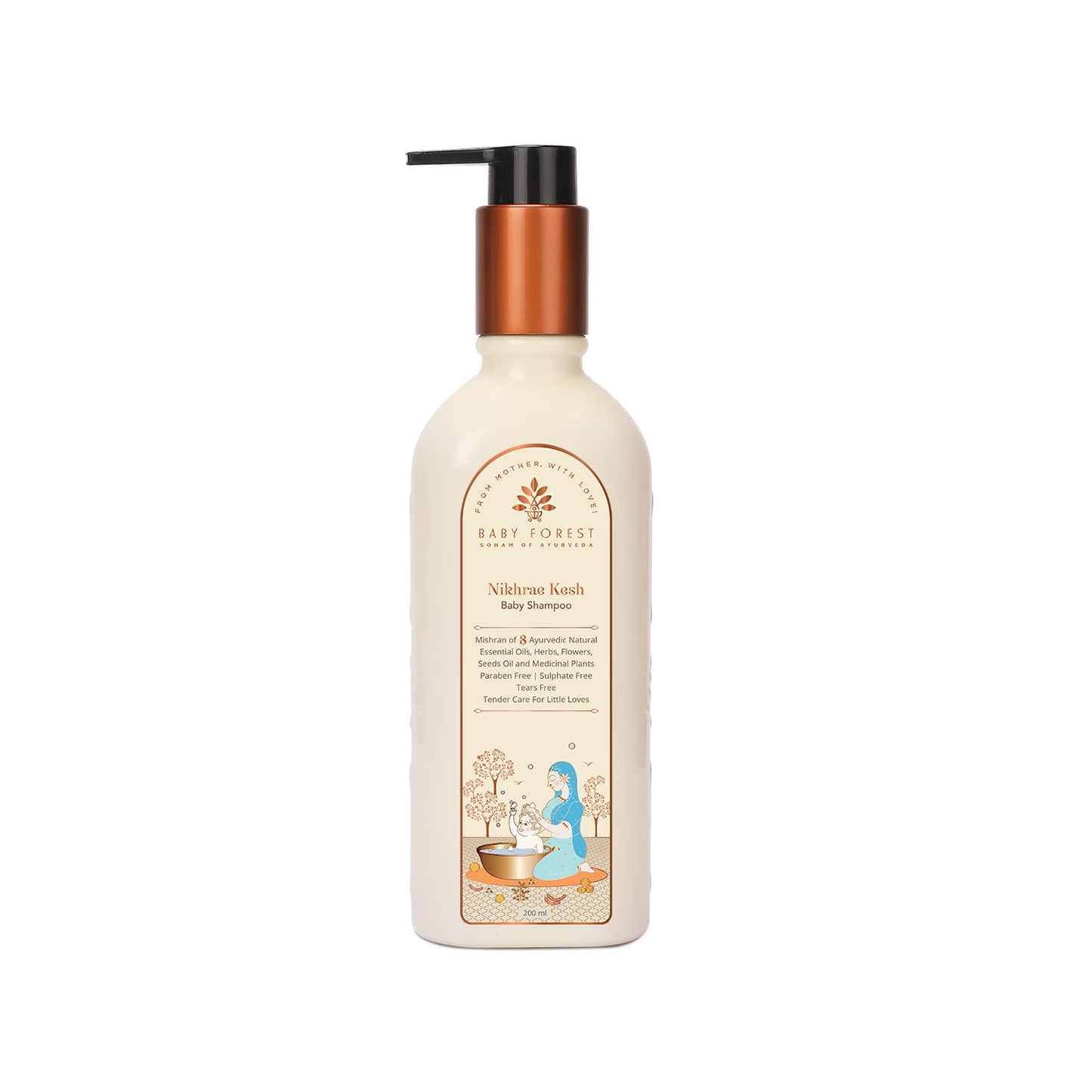 Baby Forest Nikhrae Kesh Baby Shampoo Infused With Paraben- Free | Contains 8 Ayurvedic Natural Essential Oils, Herbs, Flowers,