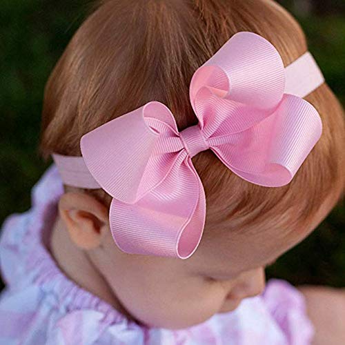 C Llot Baby Girls Headbands Grosgrain Ribbon 4.5 ' Hair Bows Headband Big Bow Hair Bands For Toddler Pack Of 30