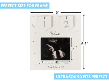 Sonogram Picture Frame | Countdown Weeks | Keepsake Baby Ultrasound Frame | Great Gift For Expecting Parents | Nursery D Cor |