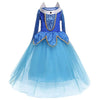 Dreamhigh Sleeping Beauty Princess Party Girls Costume Dress (Blue, 5-6 Years)