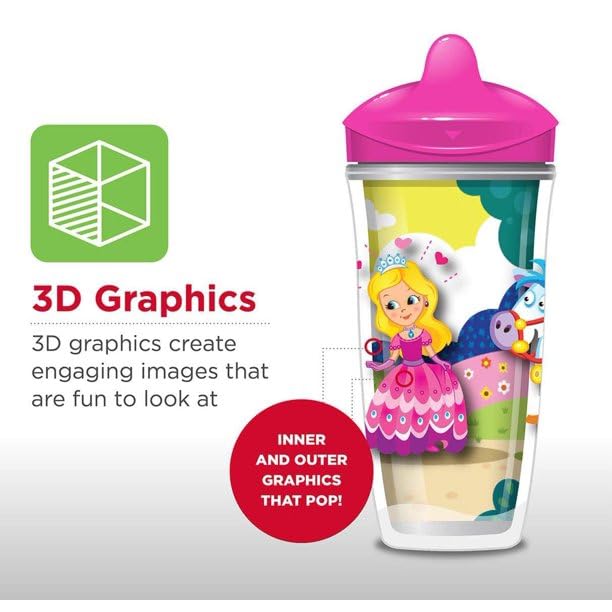 Playtex Baby Sipsters Stage 3 Paw Patrol Spout Cups, Spill-Proof, Leak-Proof, Break-Proof - Red & Blue, 9 Oz, 2 Count