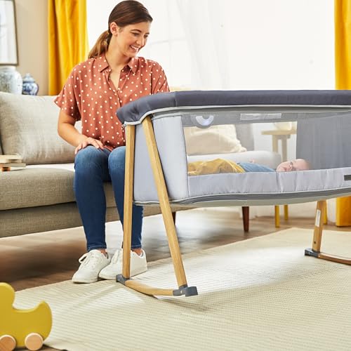 Safety 1St Rest-And-Romp 2-In-1 Bassinet And Play Yard With Soothing Sounds, Lights & Vibration, Dunes Edge