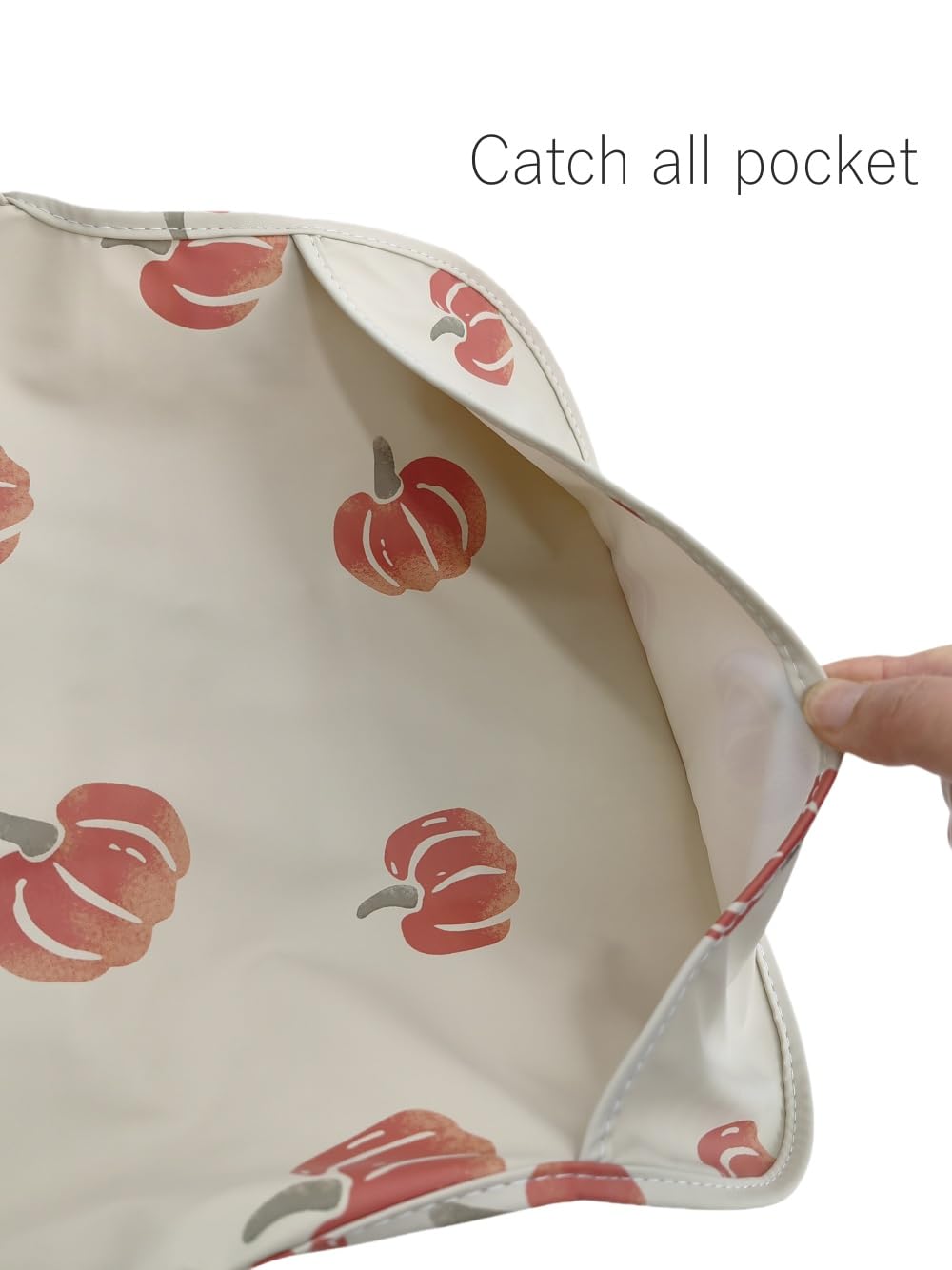 Gzmm Waterproof Baby Bibs,Infant Toddler Long Sleeve Feeding Bib With Food Catcher,Easy Clean & Washable(Pumpkin)