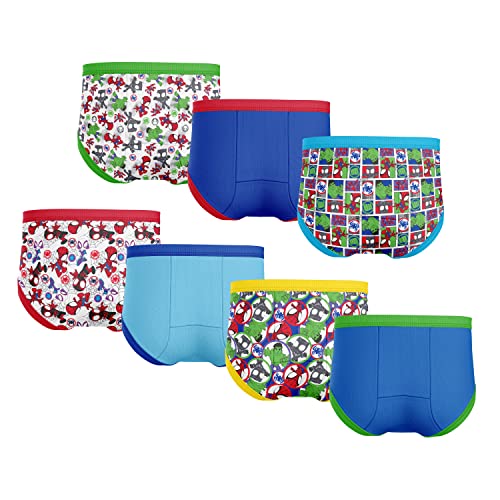 Spiderman Boys' Superhero Potty Training Pants, Success Chart & Stickers, Iron Man, Hulk & More Sizes 18M-4T, 7-Pack Spidey Mult