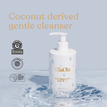 Ellaola Tear Free Baby Shampoo & Body Wash - Organic, Hypoallergenic Baby + Kid Soap Hydrates & Nourishes While Gently Cleansing