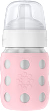 Lifefactory 8-Ounce Stainless-Steel Vacuum-Insulated Wide-Neck Baby Bottle With Sippy Nipple, Desert Rose (Ls2251Wdr4)