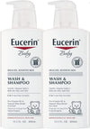 Eucerin Baby Wash & Shampoo - 2 In 1 Tear Free Formula, Hypoallergenic & Fragrance Free, Nourish And Soothe Sensitive Skin - 13.