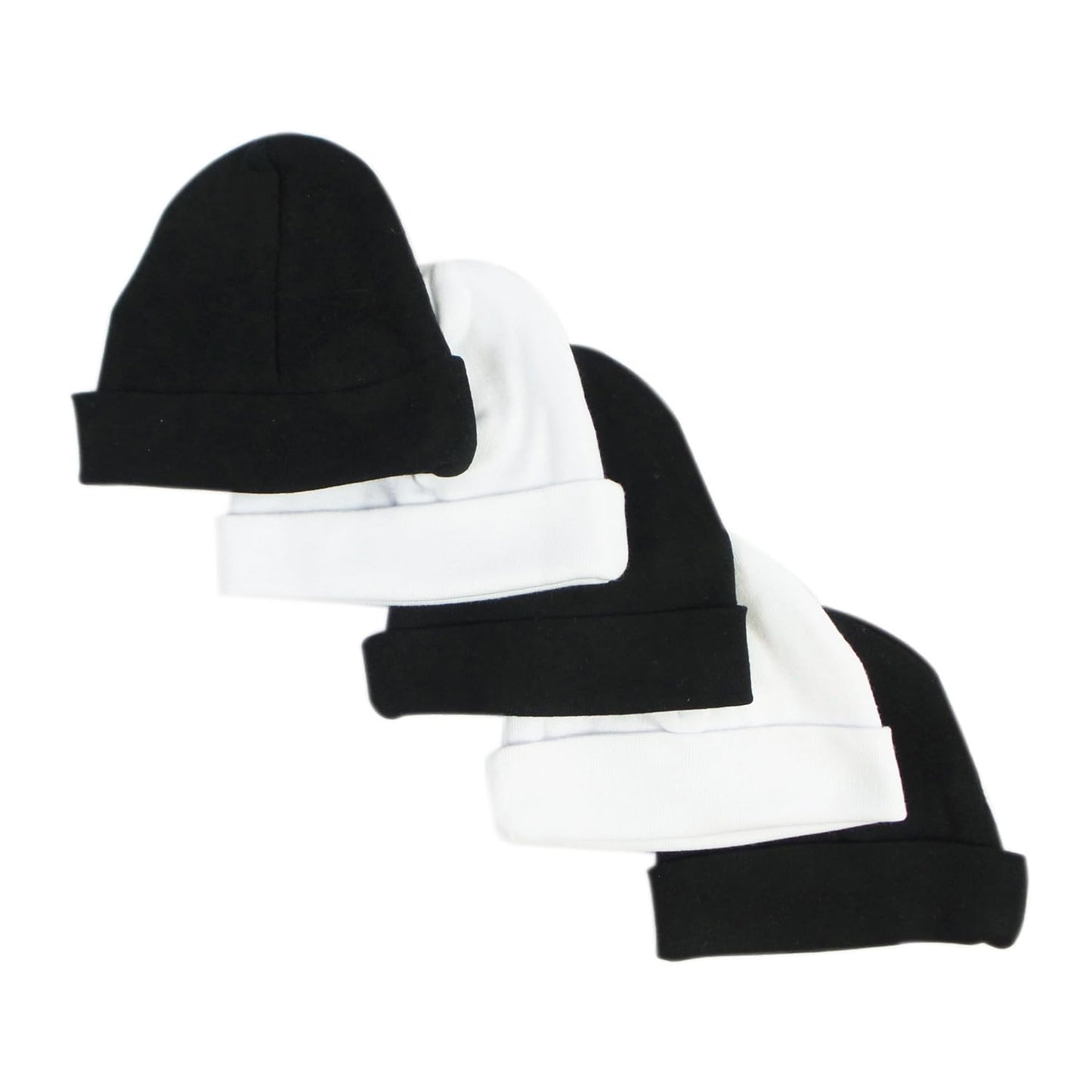 Black & White Baby Caps (Pack of 5)