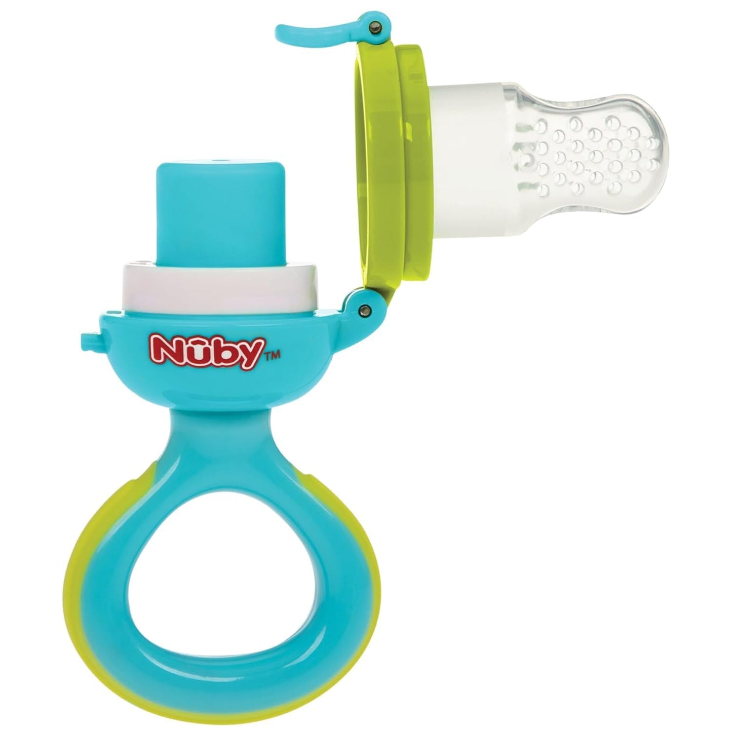 Nuby Baby? First Food Feeder - Soft Silicone Feeding Pouch With Hygienic Cover | For First Soft Foods And Teething | 2 Pack: Aqu