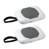 PandaEar 2 Pack Portable Baby Wipes Dispenser | Refillable Wet Wipe Case with Secure Lid and Carrying Strap for Travel, Diaper B