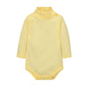 Cuteon Baby Boys Girls Solid Color Basic Turtleneck Cotton Bodysuit Jumpsuit Light Yellow 24 Months