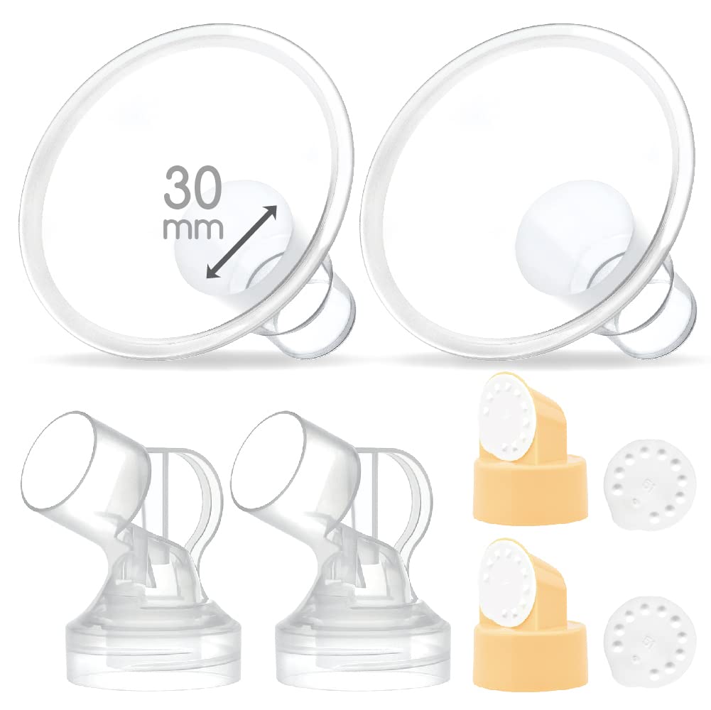 Maymom Brand 2X Two-Piece Small Breastshield with Valve, membranes and Maymom Connector,Compatible with Medela Breast Pumps Top
