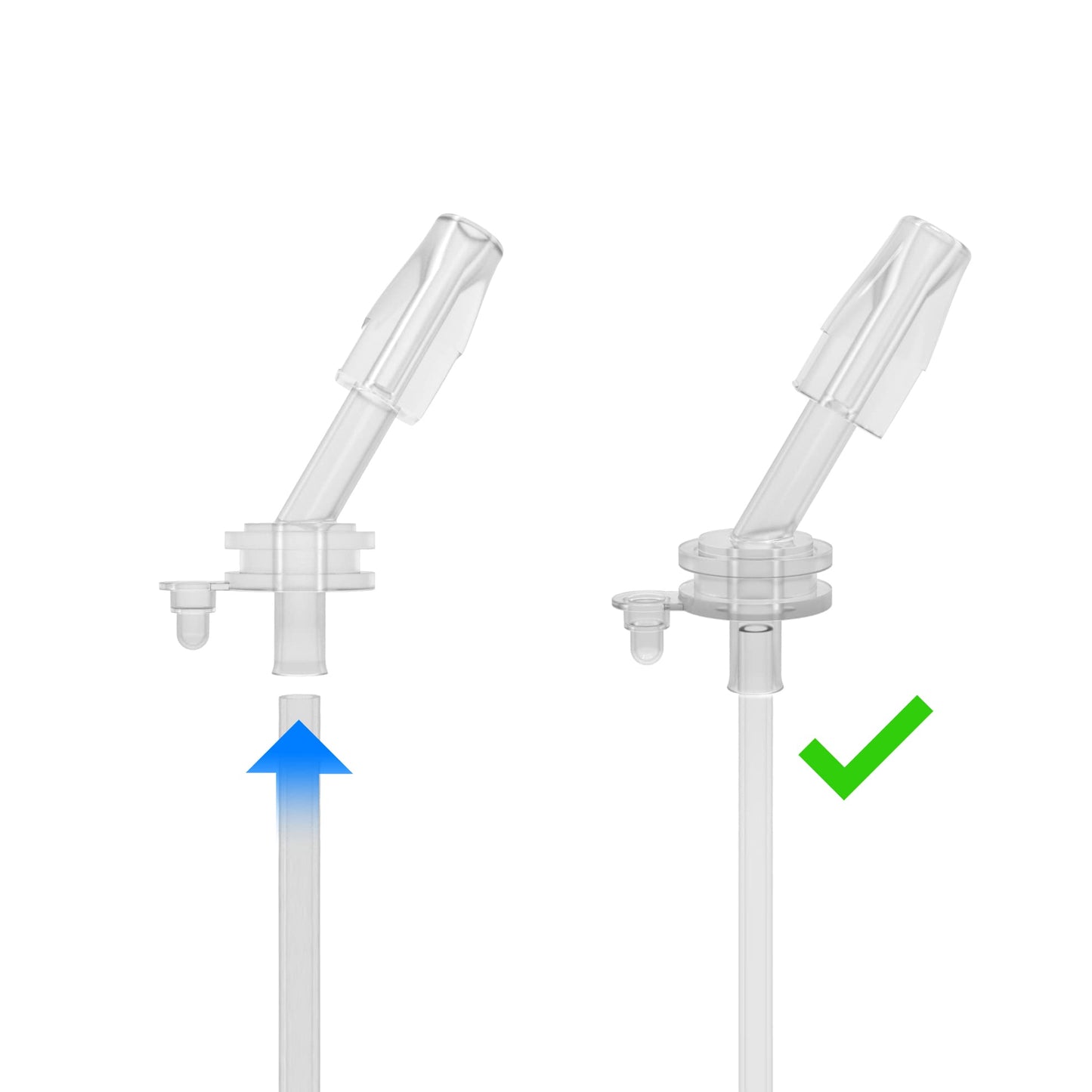 Nuby Thirsty Kids Reflex Flip-It 2 Pack Replacement Spout And Extension Straw Sets