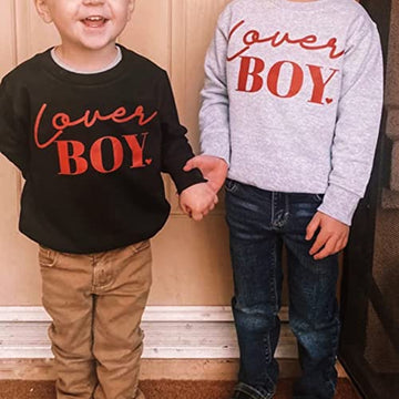 Baby Girl Boy Valentine'S Day Outfits Love Print Long Sleeve Pullover Sweatshirt Overszied Sweater Fall Winter Clothes (Lover Bo