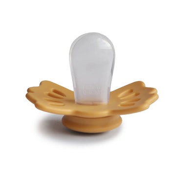 Frigg Lucky Symmetrical Silkysoft Silicone Baby Pacifier | Made In Denmark | Bpa-Free (Honey Gold/Cream, 0-6 Months)