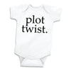 Bump And Beyond Designs Baby-Boys Surprise Pregnancy Announcement For Grandparents Plot Twist Leotard White, 0-3 Months