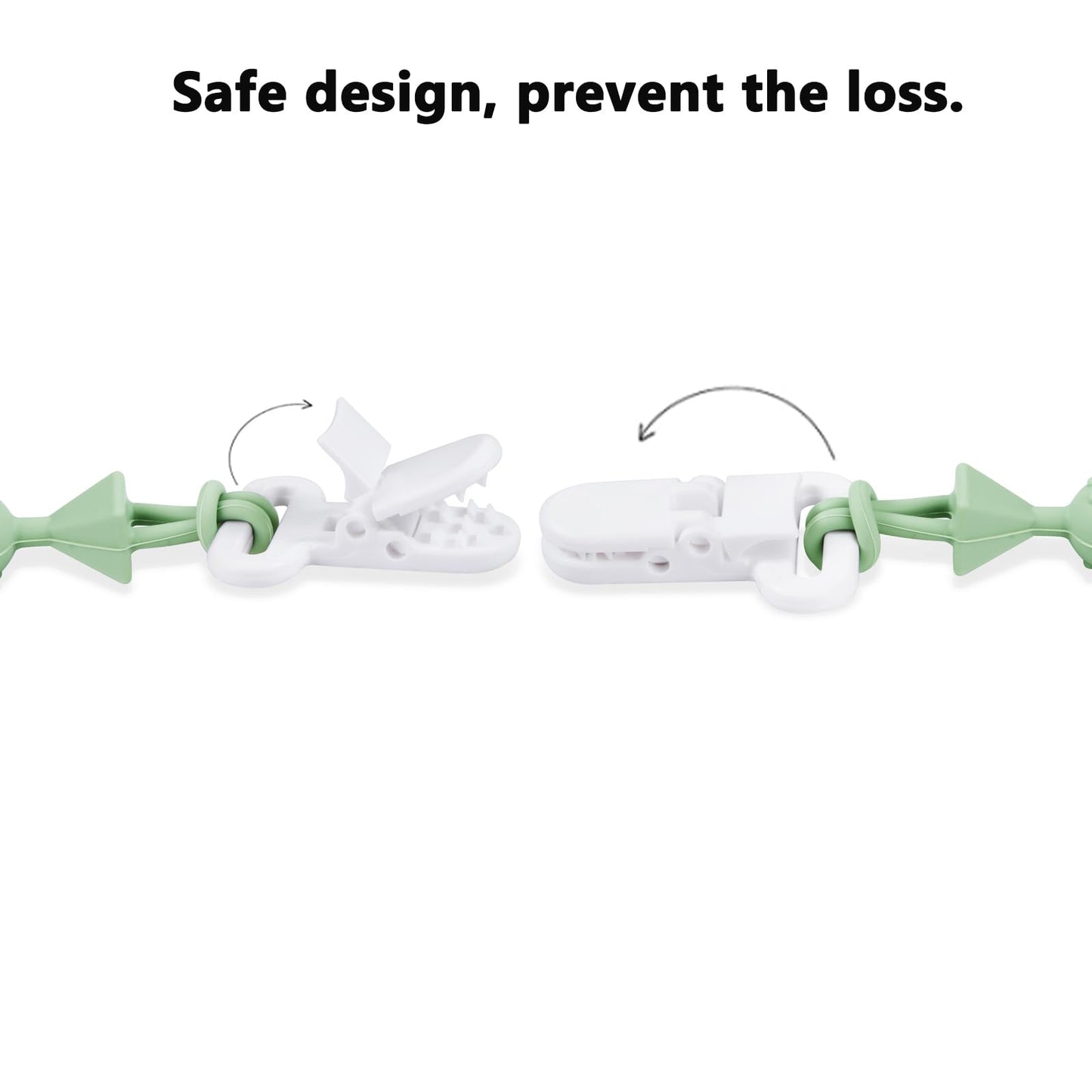 Pandaear 5 Pack Silicone Pacifier Clips, Pacifier Holder With One Piece Design For Baby Boys & Girls, Teething Toys Teethers