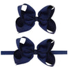 Ld Dress Baby Girls Infant Headbands With Kids Hair Bows(16) (Color Navy)