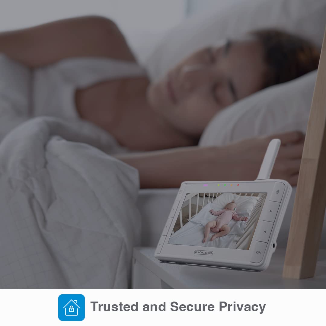 Black+Decker Smart Video Baby Monitor Pro - 5' Screen, Full Hd 1080P Image Sensor, Wifi & App Compatible, Pan-Tilt-Zoom, Smooth