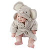 Baby Boy Bathrobe Hooded Girl Bath Towels Wash Waddle Mouse Bath Robe Preterm Newborn Towel Terry 0-18 Month (Grey, S)