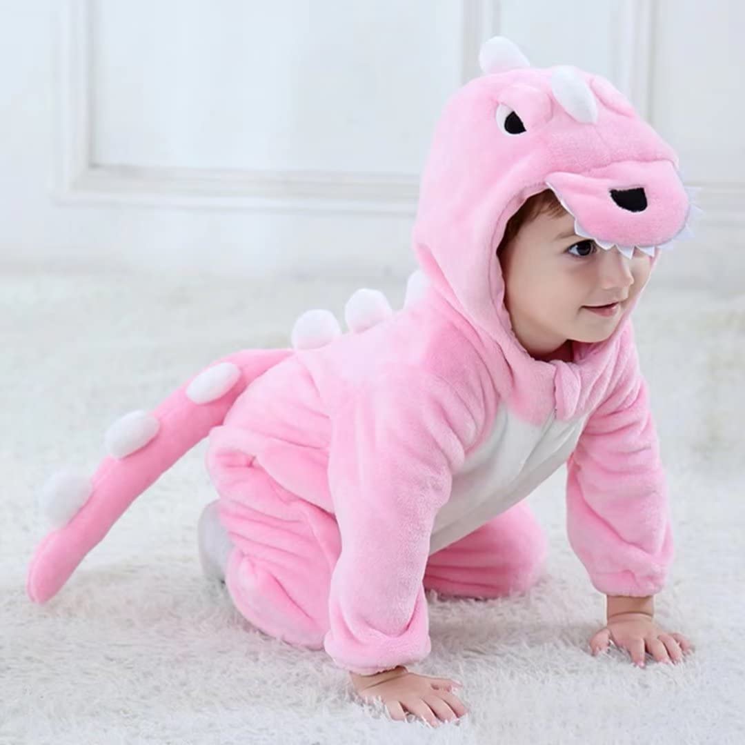 Qiaoniuniu Halloween Baby Pink Dinosaur Costumes Toddler Outfit Infants Cosplay Romper 18-24 Months