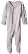L'Ovedbaby Unisex-Baby Organic Cotton Footed Overall (0-3 Months, Light Gray)