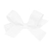 Wee Ones Girls' Classic Grosgrain Hair Bow With Plain Wrap Center On A Weestay Hair Clip, Handmade, Tiny Sized Bow, White