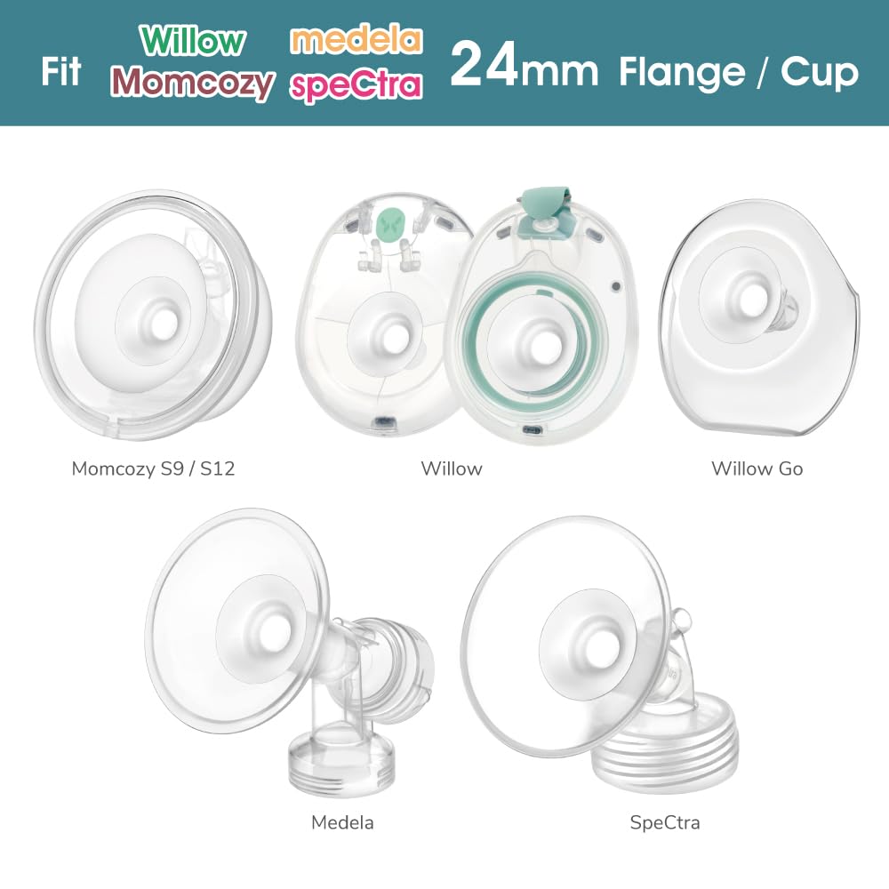 Maymom Flange 15Mm Inserts Compatible With Medela, Spectra 24 Mm Shields/Flanges, Momcozy/ Willow Wearable Cup. Compatible With
