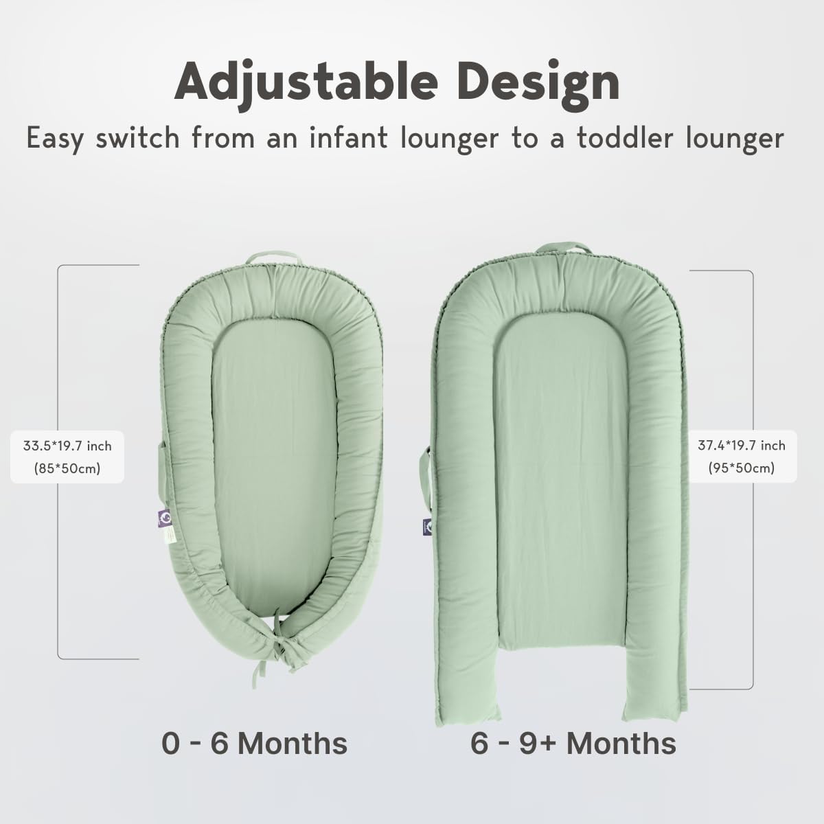 Infant Lounger Cover, 100% Organic Cotton, Newborn Essentials, Baby Gifts | Cover Only (Spring Green)