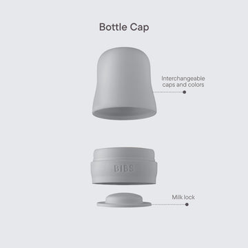 Bibs Bottle Cap Set - Bpa-Free, Dishwasher Safe, Customizable Colors, Includes Cap, Milk Lock, And Screw Cap - Compatible With B