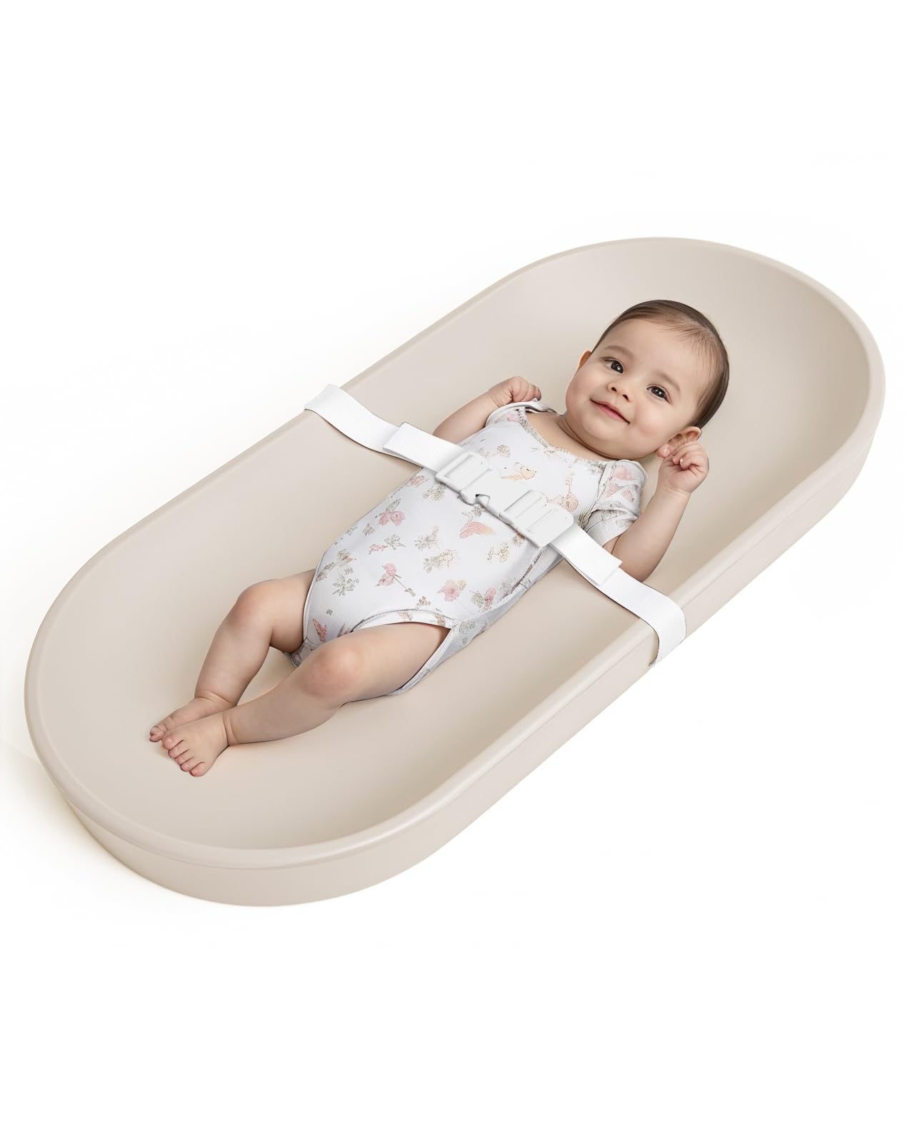 COMOMY Baby Changing Pad for Dresser - Wipeable Changing Pad with Restraining Belt, Waterproof, Soft, Lightweight and Portable,