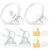 Maymom Pump Parts 2X Detachable Breastshield (15Mm) With Valve Membrane And Maymom Connector,Compatible With Medela Breast Pump