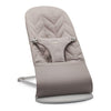 BabyBjrn Bouncer Bliss, Sand Gray, Woven, Petal Quilt | 2-in-1 Adjustable Baby Bouncer Seat and Toddler Chair, Newborn to Toddle