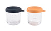 Beaba 2 Pack Glass Baby Food Jars With Soft Silicone Air Tight Lids, 8 Oz Glass Storage Containers With Lids, Microwave And Free