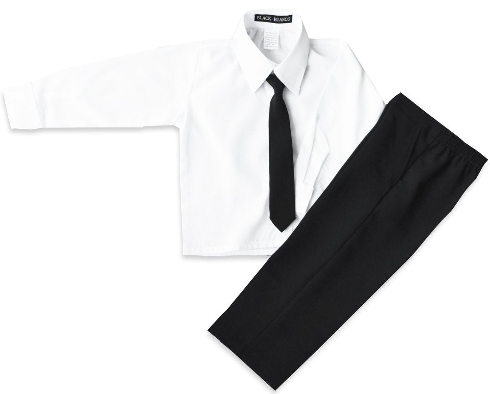 Black N Bianco Boys Suit With Tie For Toddlers And Infants. (Large 12-18 Months, Black)