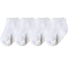 Judanzy 4 Pack White Ankle Socks Kids Ages 0-8 Years (With Anti-Slip Grips) (2-4 Years, White)