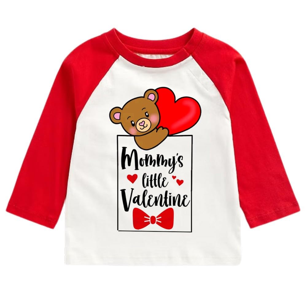 Printmate Cotton Red And White Multicolor Short Sleeve Tees MommyS Little Valentine Kids TShirt For Baby Boys And Girls C988