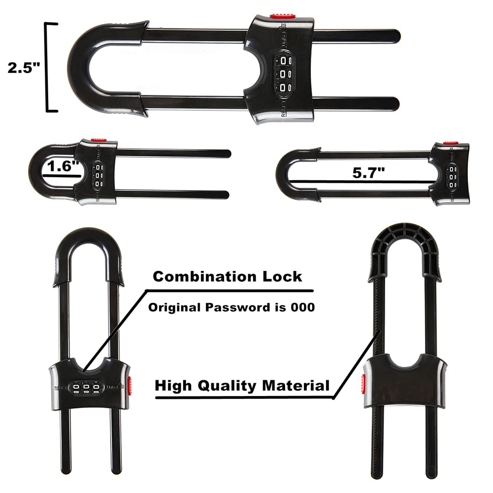 Child Proof Sliding Cabinet Door Code Locks Baby Safety Cupboard Locks Adjustable U Shaped Cabinet Latches For Knob Handle Drawe