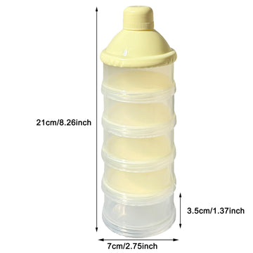 Manwetye 2 Pcs 5 Layers Baby Milk Powder Pots, Formula Dispenser Portable Milk Powder Formula Dispenser Container Pot Box Milk C
